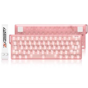 Imagem de DAREU Teclado para jogos COOL60 60% com fio, teclado magnético com efeito Hall com acionamento ajustável, modo de disparo rápido, taxa de pesquisa de 8 KHz, retroiluminação RGB, teclas transparentes
