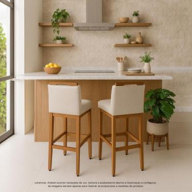 Imagem de KIT 2 Banqueta Safira 75cm - MS DECOR, Parma Bege 80