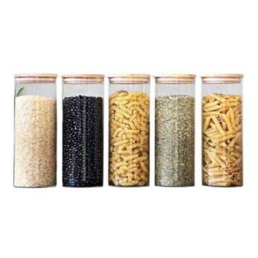 Imagem de Kit Pote Hermético de Vidro 1500ml com Tampa Bambu(5)