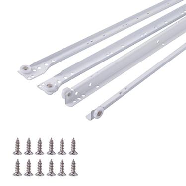 Imagem de Kit deslizante de gaveta de montagem inferior de 61 cm, trilhos de aço, 1,2 mm de espessura, 60 pares, acabamento em pó branco