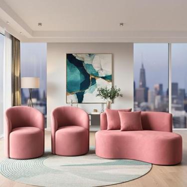 Imagem de Conjunto Decorativo 02 Poltronas + Sofá Curvo Orgânico Nature Gaia Sue