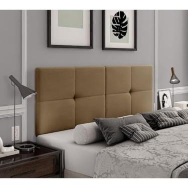 Imagem de Cabeceira Casal 140cm x 55cm para Parede Suspensa Cama Box(Bege)