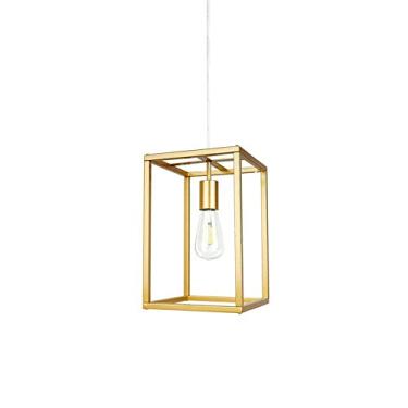 Imagem de Luminária pendente de material metálico quadrado vintage americano, lanterna de ferro, decoração doméstica, luz de suspensão, acabamento preto, lâmpada de teto de altura ajustável industrial para hall