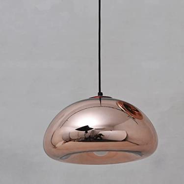 Imagem de YQSLQZZ Luzes pendentes espelhadas para sala de jantar, cúpula industrial fazenda cozinha ilha luminária pendente, corredor bar quarto iluminação decorativa luzes de teto suspensas