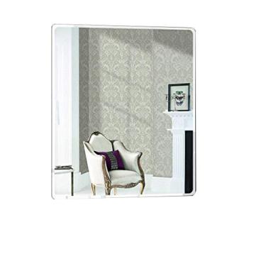 Imagem de Espelho de maquiagem espelho de parede decoração retangular borda chanfrada espelho de parede grande/moderno espelho de vidro espelho montado na parede para suspensão de banheiro horizontal e vertical