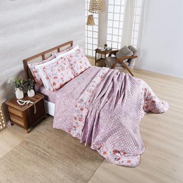 Imagem de Edredom + Jogo De Cama Afeto 400 Fios Queen 05 Peças 100% Poliéster - Flora