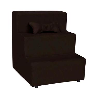 Imagem de Escada Pet Almofadada 3 Degraus Para Cães E Gatos Veludo Marrom