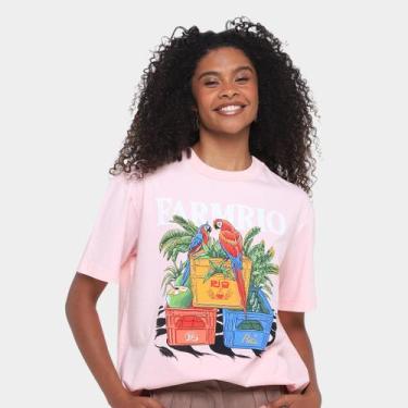 Imagem de Camiseta Farm Media Engradados Farm Rio Feminina, Rosa, G