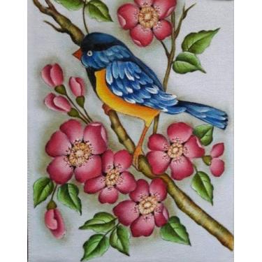 Imagem de Kit De Bordar Em Talagarça Completo: Tela Pintada + Lã + Agulha  +  Ma