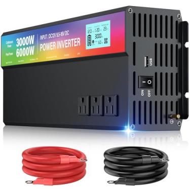 Imagem de Inversor de potência HONOURLIGHT 3000W 6000W Peak 12V a 110V AC