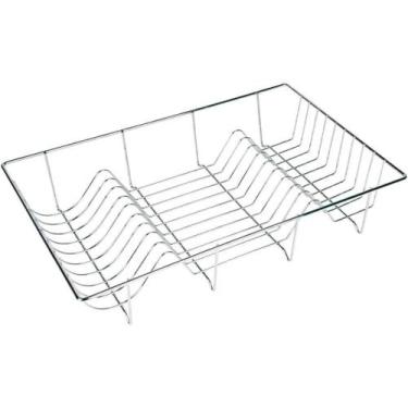 Imagem de Escorredor de Louça Ferro Aramado Cromado 48cm 18 Pratos - THIKA