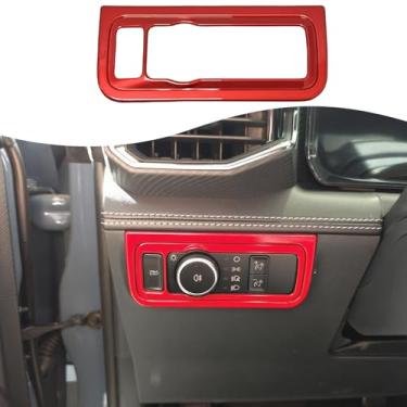 Imagem de Capa de interruptor de farol, para Ford Mustang 2024 2025 2026, botões de interruptor de farol de carro, acabamento da tampa do painel - acessórios para conjunto interior esportivo vinho vermelho
