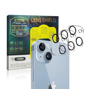 Imagem de Protetor de lente de câmera, pacote com 3 protetores de lente de câmera para 15/15 Plus, impressão de tela de seda integrada 3D, vidro 9H, proteção inquebrável compatível com capa (modo de disparo