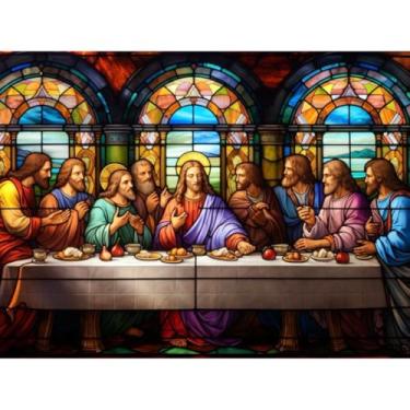 Imagem de Kit Pintura De Diamantes Religiosa Última Santa Ceia Jesus 40x30cm Strass Cristais 5D - DIAMOND 2K