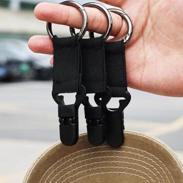 Imagem de Clipe portátil para chapéu de viagem ao ar livre, mãos livres, antiperda, férias, praia, palha, clipe para mochila, acessórios de bagagem (preto-12,5 x 4 x 1 cm)