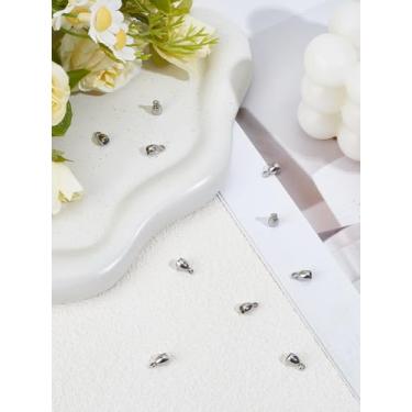 Imagem de 10 peças de extremidades de cabo de aço inoxidável 201, tampas de extremidade de barril, conector de joias coloridas de aço inoxidável para pulseiras, fabricação de joias de couro, 8 x 4,5 mm