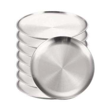 Imagem de Pratos De Jantar Estilo Europeu Dourados 8 Peças Redondos Para Sobreme