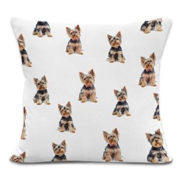 Imagem de laveliabel Capas de almofada engraçadas Yorkshire Terrier 45,7 x 45,7 cm, presentes de Yorkshire Terrier para mulheres e homens, presentes para amantes de cães, capas de almofada decorativas para