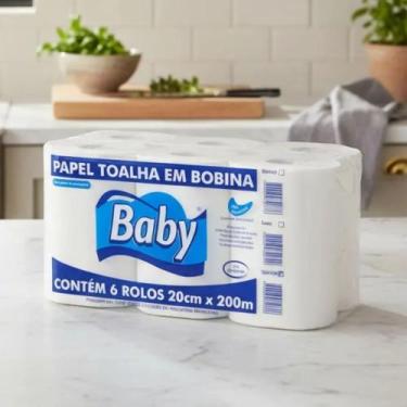 Imagem de PAPEL TOALHA BOBINA BABY 06X20X200m 100% CELULOSE