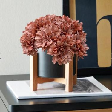 Imagem de 8 galhos de dália super-realista 36cm permanente flor artificial decor