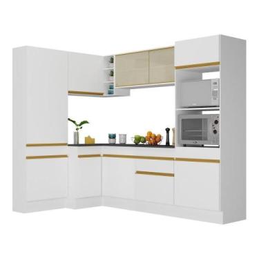 Imagem de Armário De Cozinha Completa De Canto Com Rodapé Veneza Multimóveis V20