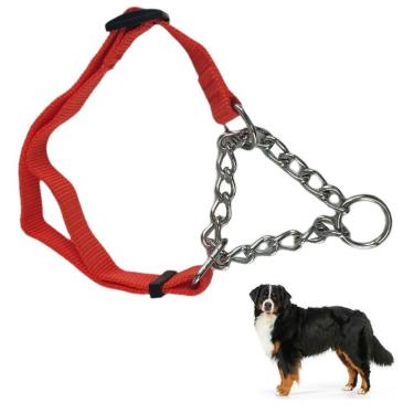 Imagem de Coleira Nylon Guia Aço Elo Torcido Enforcador Pet G Porte