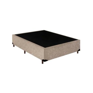 Imagem de Base Box Casal Blindado Extremo Reforçado Homequeen Suede Bege 40x138x188