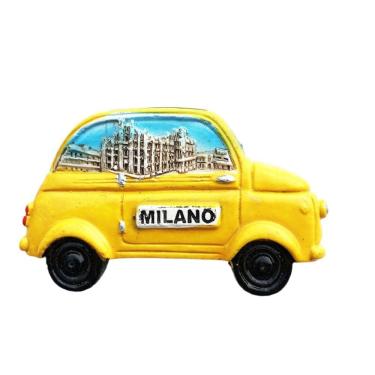 Imagem de Lembrança de resina 3D Frigorífico Magnet Milan Yellow Taxi 7,7x4,5cm