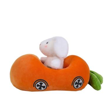 Imagem de Boneca de desenho animado de pelúcia Carrot Bunny Stuffed 40 cm com carro