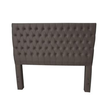 Imagem de Cabeceira Cama Queen Estofada Capitonê Creta 1,60m Veludo Marrom