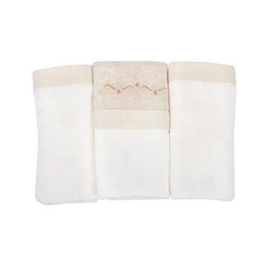 Imagem de Fralda 70x68 cm c/3 un lt nature 531050 beg bordada - MINASREY