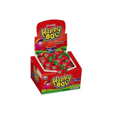Imagem de Chiclete Florestal Happy Bola Morango 140g