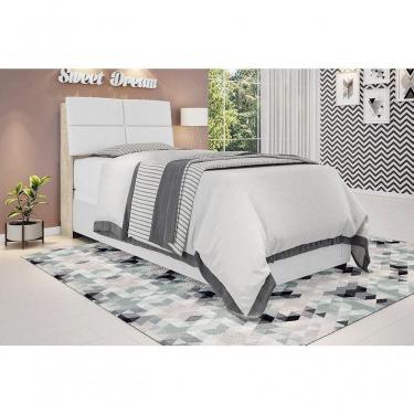 Imagem de Cabeceira Box Solteiro 0,88 Isis Amarula Com Painel Class Branco - Framar Móveis