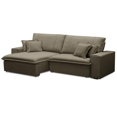 Imagem de Sofá Retrátil Reclinável Para Sala 3 Lugares 250cm Varsov F04 Veludo Amêndoa - Lyam Decor