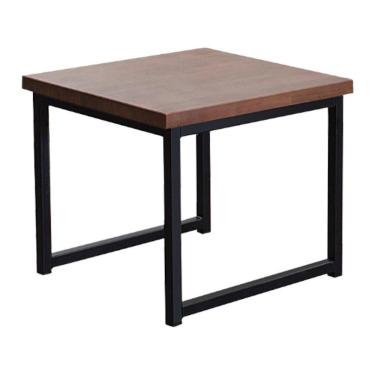 Imagem de Mesa De Centro Ou Lateral Aço Preto F14 Madeira Taeda Castanho Dmobiliario Castanho