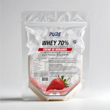 Imagem de Whey Protein Concentrado 70% 900g Pure Athletic Sabor:Creme de Morango