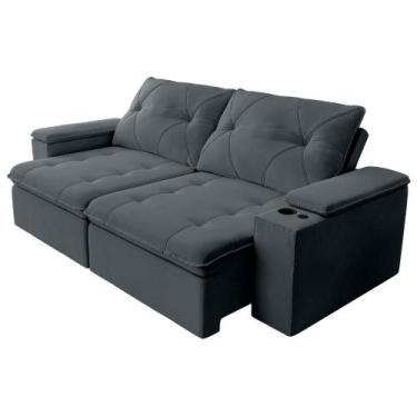 Imagem de Sofá Retrátil E Reclinável 4 Lugares 2,52m C/ Porta Copos Entrada Usb 