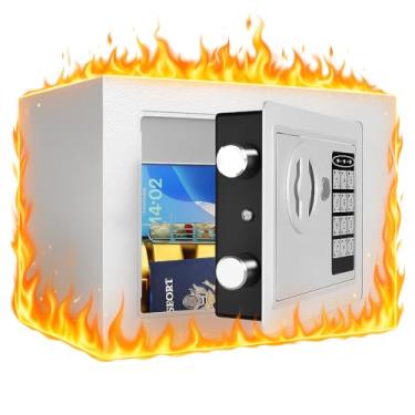 Imagem de Cofre pequeno – Mini caixa de dinheiro com trava de combinação para crianças, caixa de remédios para avó, telefone e cofre PSP para melhor autocontrole (trava eletrônica (branca))