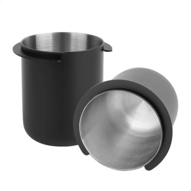 Imagem de watchget Copo dosador de café de 58 mm - copo dosador de café expresso compatível com filtro de aço inoxidável de 58 mm - acessório para máquina de café expresso, preto