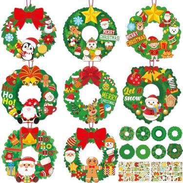Imagem de Eternity sky 54pcs Christmas Crafts for Kids - Xmas Wreath Ornament Making Kit Bulk with Snowman for Winter Holiday, Classroom, Adults