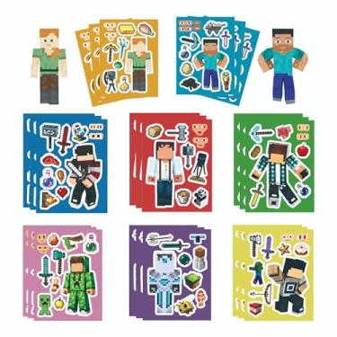 Imagem de 24Pcs Cartoon Stickers, Mixed & Matched with 8 Designed Pixel Sticker (3 of Each) for Party Favors, Reward, Decor, Gift Idea