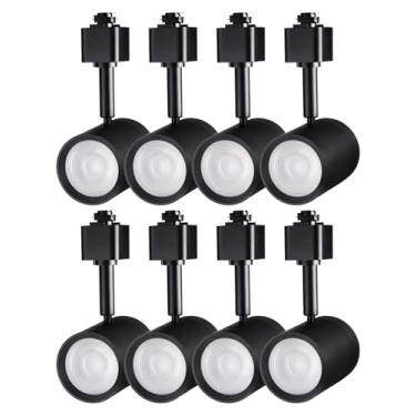 Imagem de LEONLITE Pacote Com 8 Cabeças De Iluminação De Trilho Led De 8,5 W, 2700 K Branco Suave, Cabeças De Luz De Trilho Tipo H De 36 °, Luminárias De Holofotes De Trilho Led Reguláveis Cri90+, Etl, Preto