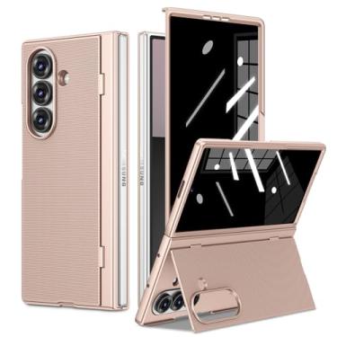 Imagem de Ruky Capa para Z Fold 7 com suporte, protetor de tela de privacidade integrado, suporta carregamento sem fio, capa protetora fina antiarranhões à prova de choque para celular meninas mulheres capas