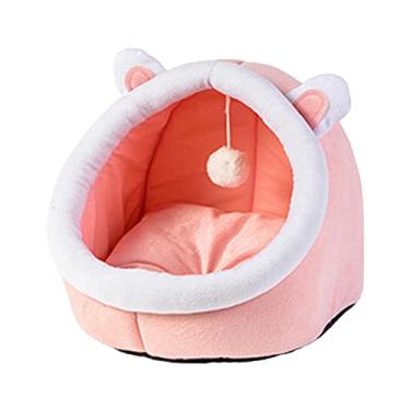 Imagem de Ioensy Cama para Gato de Estimação com Bola de Cama de Dormir de Cachorro para Interior E Exterior Acessórios para Animais de, Coelho Rosa S