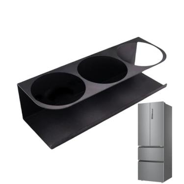 Imagem de Suporte magnético para garrafa de bebida – Rack de armazenamento de copos com 3 compartimentos, organizador de garrafas de cozinha – Suporte lateral para refrigerador, prateleira para local de