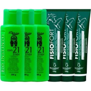 Imagem de Kit 3 Pomada Massageadora Fisiofort + 3 Gel Detonador 100G - Bio Insti