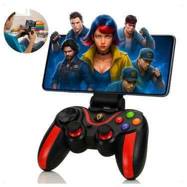 Imagem de Controle Bluetooth Gamer com Suporte para Celular, Compatível com Android, iOS, PC, PS3, PS4, Switch e Smart TV