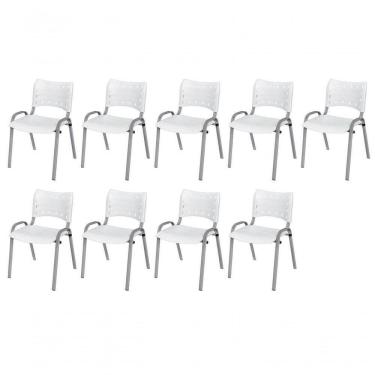 Imagem de Cadeira Iso Base Cinza , Escritório Branco Kit 9 Un