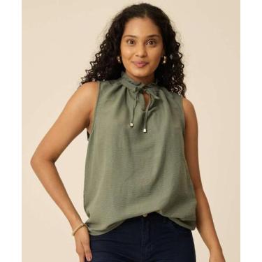 Imagem de Blusa Regata Feminina Amarração Marisa-74111, Verde, P