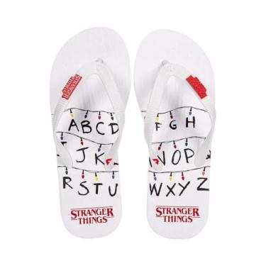 Imagem de Chinelo Netflix Stranger Things Alphabet Branco - Masculino - 45/46 - Branco